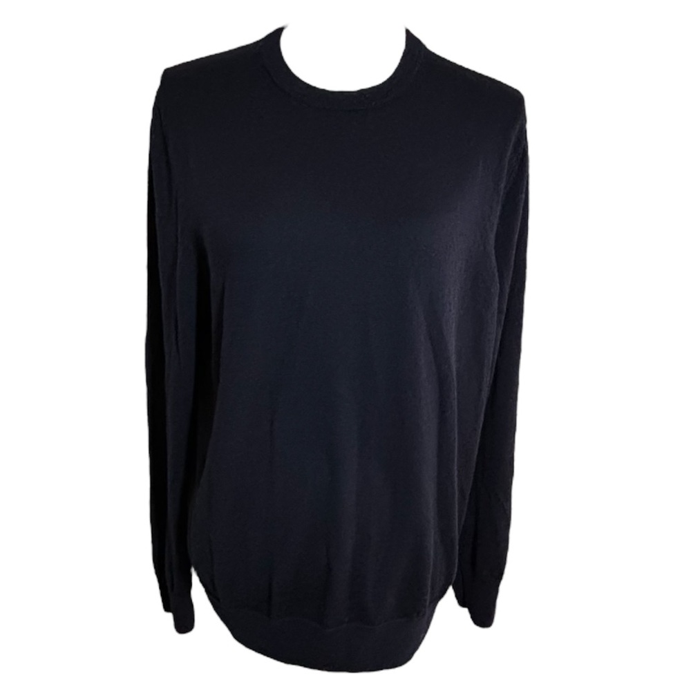 Men’s Brooks Brothers Navy Blue Lightweight Italian Yarn Crewneck Sweater Large